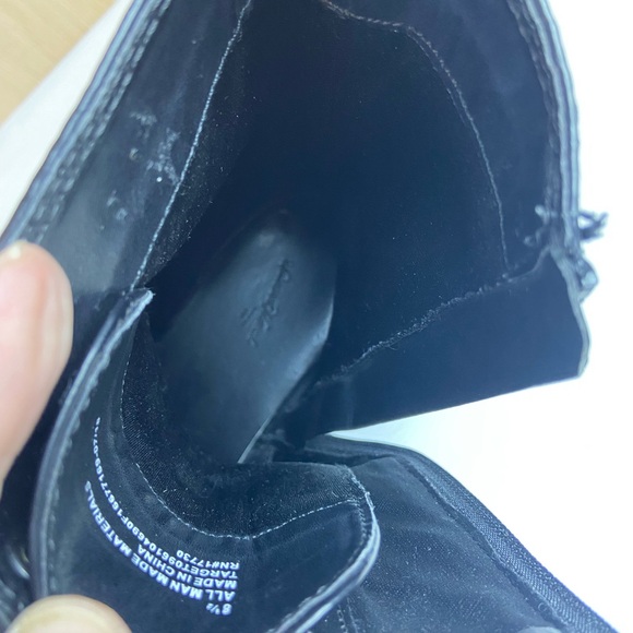 Black Combat Boots Womens 8.5 Lace Up Zip Side Lug Sole Moto - Picture 8 of 12